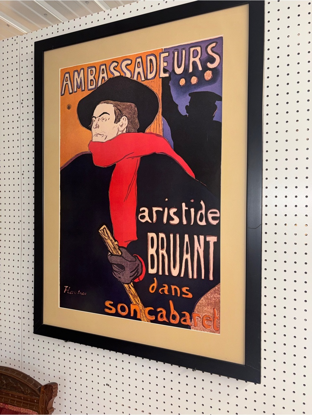 Framed Aristide Bruant Poster Art Print in Red and Black- Henri Latrec Toulouse